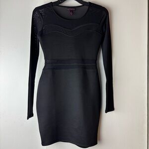 Material Girl Black Long Sleeve Dress